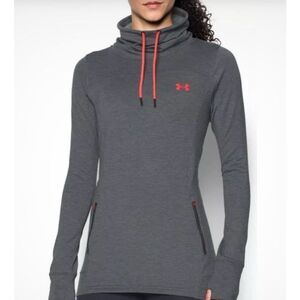 Under Armour slouch neck gray pullover with red detail - M